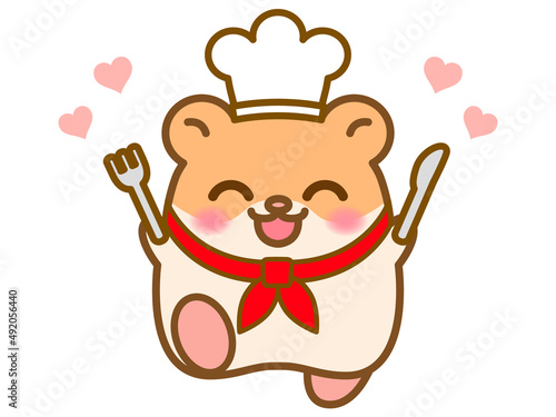 ハムスターコックさんのイラスト＿ベクター