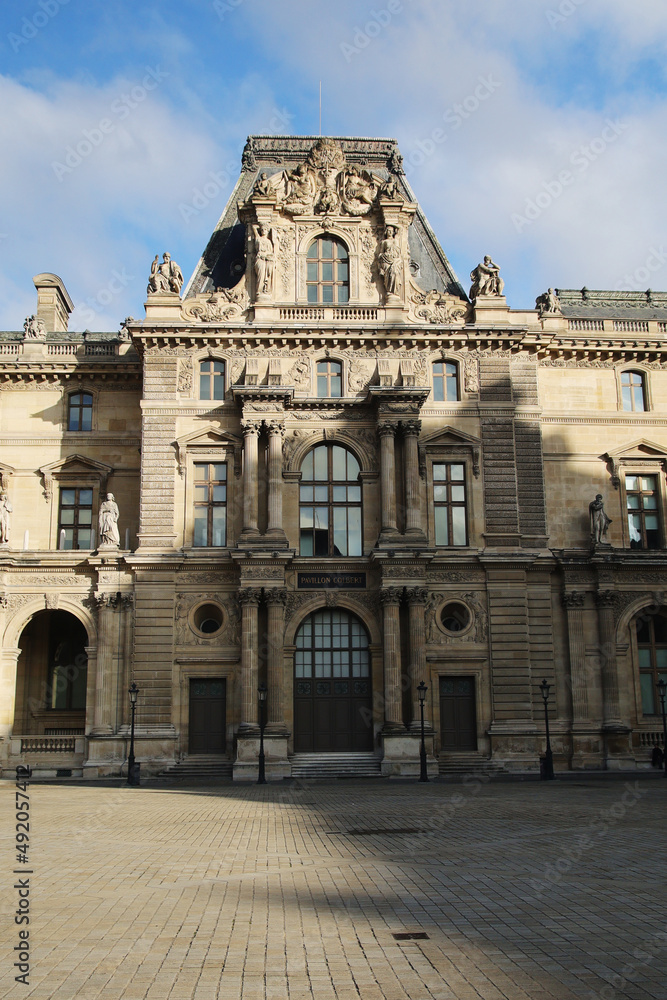 The Louvre palace facade, Paris, France