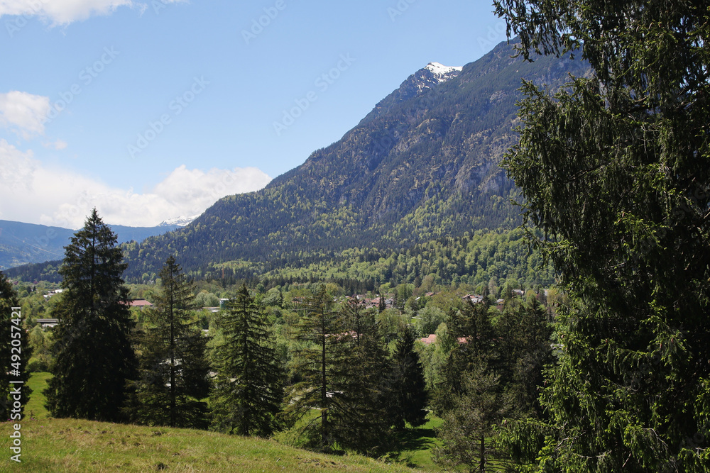Valley in Garmisch-Partenkirchen, Bavarian Alps, Germany	