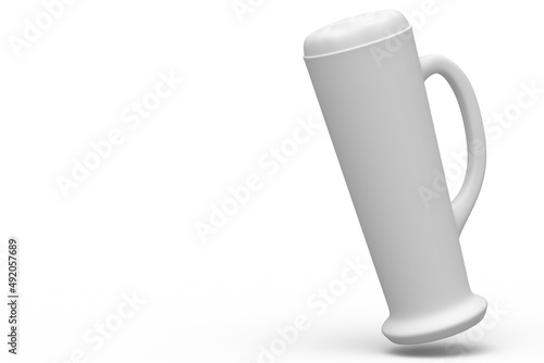 Wallpaper Mural Frosty glass of fresh draft beer isolated on a white monochrome background. Torontodigital.ca