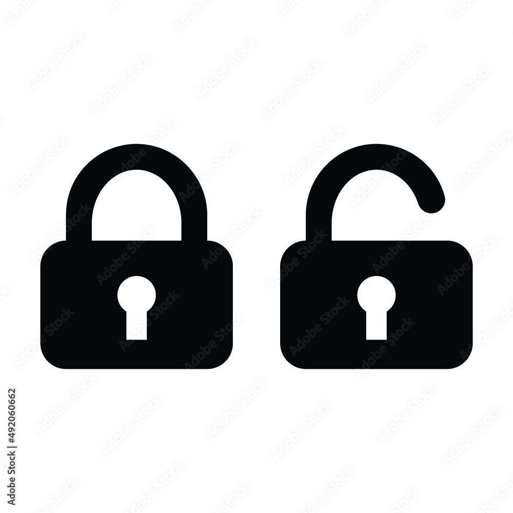 Lock Icon in trendy flat style isolated on white background. Security symbol for your web site design, logo, app, UI. Vector illustration, EPS10. Lock Icon in trendy flat style isolated on white background. Security symbol for your web site design, logo, app, UI. Vector illustration, EPS10.