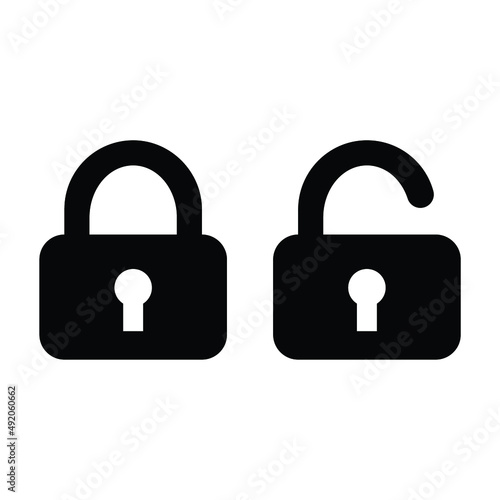 Lock Icon in trendy flat style isolated on white background. Security symbol for your web site design, logo, app, UI. Vector illustration, EPS10.