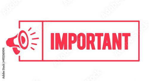 Vector Illustration Important Sign With Speaker