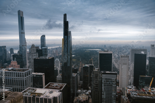 Modern skyscrapers located in megapolis