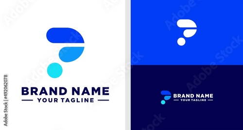 LETTER P LOGO SIMPLE GRAPHIC CHART EDITABLE