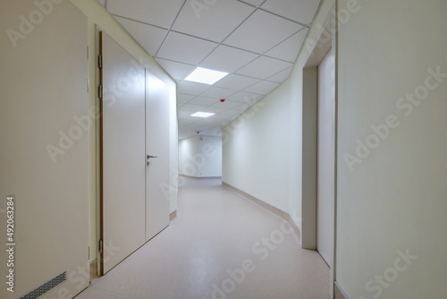 white empty corridor for room in interior of modern apartments, office or clinic