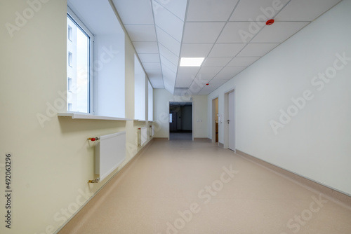 white empty corridor for room in interior of modern apartments, office or clinic