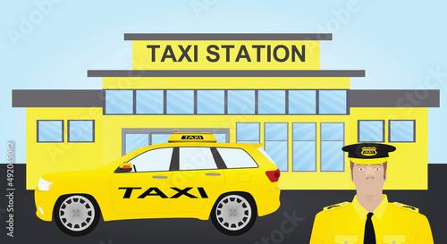 Taxi cab station. vector illustration