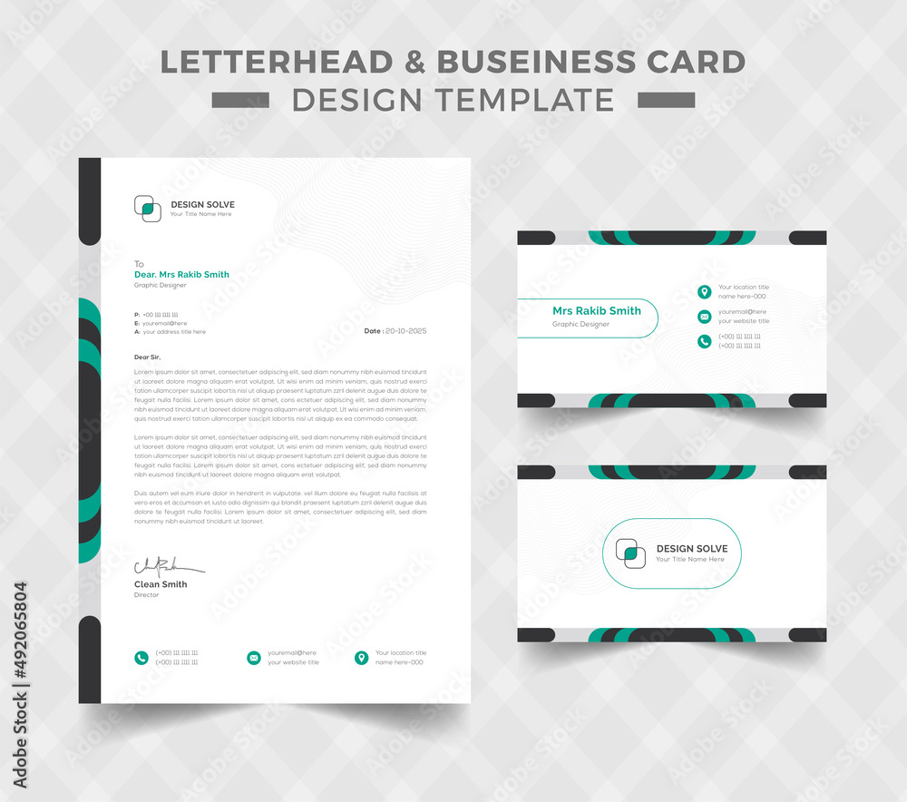 letterhead with business card design set