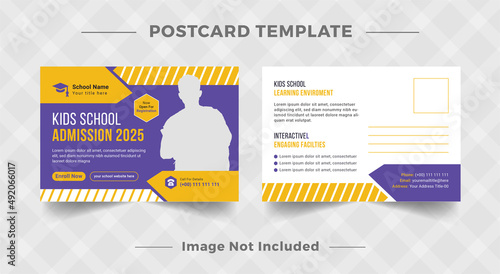 kids school post card template vector
