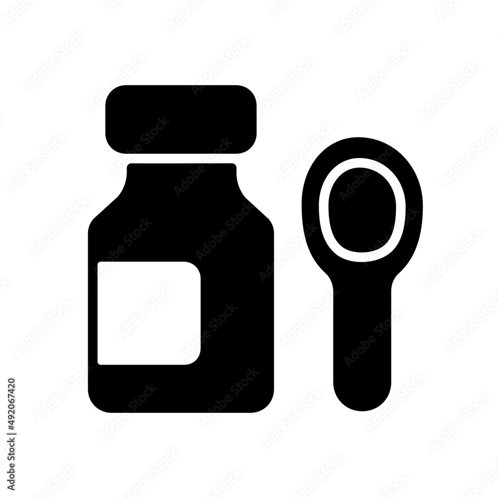 Syrup medicine bottle vector glyph icon Syrup medicine bottle vector glyph icon