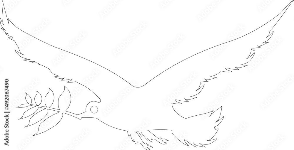 Fototapeta premium line drawing of the birds of peace ,elegant for identity,peace logo,anti war symbol.modern one line vector drawn illustration graphic design 
