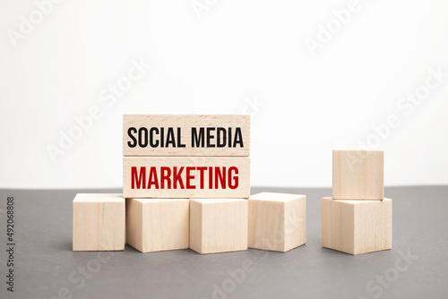 word with dice on white background social media marketing