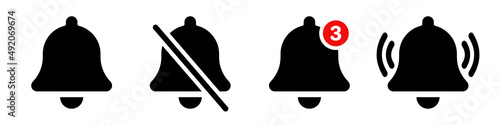 Notification bell icons. Isolated. Vector