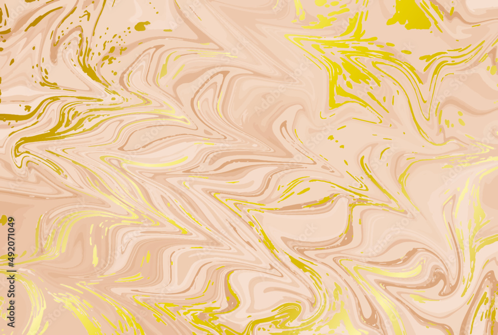 Marbled paper for book covers or wallpapers. Vector drawing with fluid paint. Colorful abstract background 1