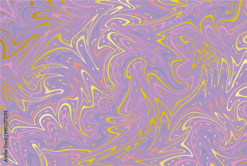 Marbled paper for book covers or wallpapers. Vector drawing with fluid paint. Colorful abstract background
