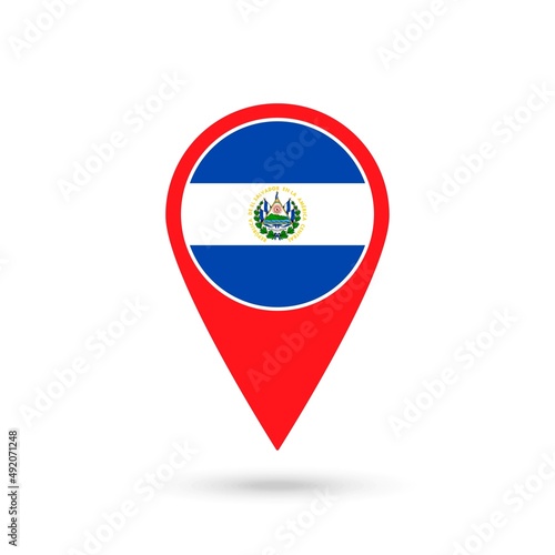 Free Download Map pointer with contry Salvador. Salvador flag. Vector illustration. - GFXLoad