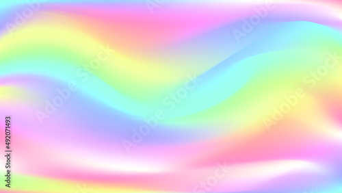 Vector illustration with abstract blurred holographic background. Iridescent notebook cover.