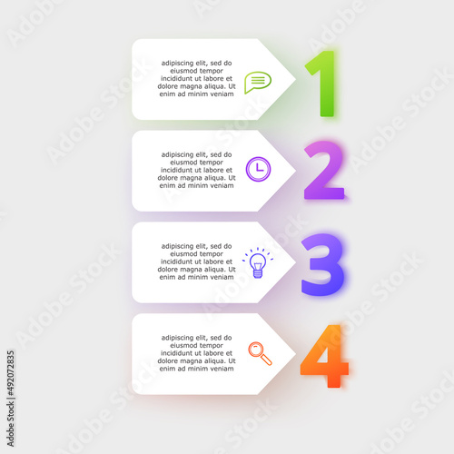 Business Infographic template. Design with numbers 4 options or steps, template design of vector format