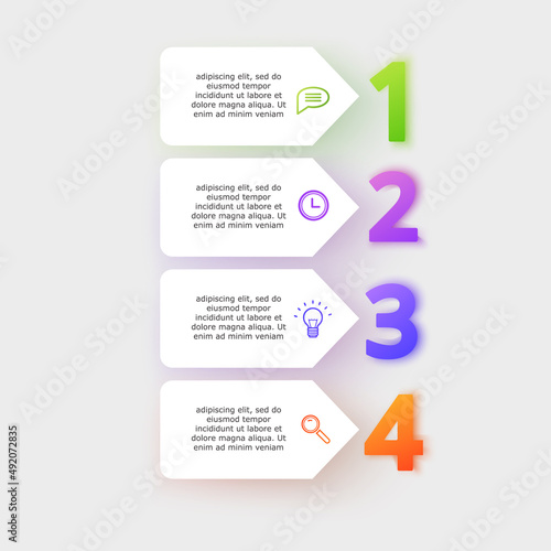 Wallpaper Mural Business Infographic template. Design with numbers 4 options or steps, template design of vector format Torontodigital.ca