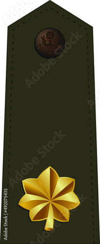 Shoulder army pad mark for the MAJOR insignia rank in the United States Army