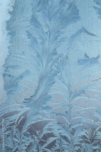 ice pattern on glass, beautiful winter pattern on glass