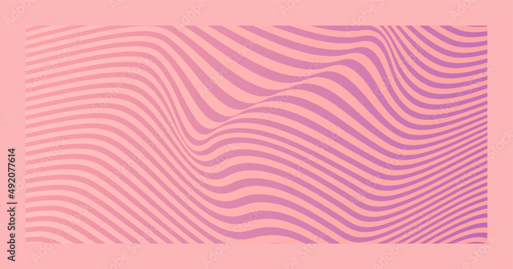 Fototapeta premium Vector twisted lines background. Black and white waves with colored background