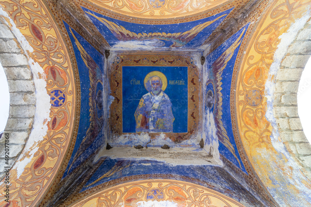 Beautiful icon painting on the ceiling