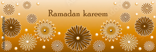 Ramadan Kareem Greeting Card. Happy & Holy Ramadan. Month of fasting for Muslims. 