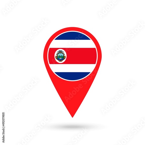 Map pointer with contry Costa Rica. Costa Rica flag. Vector illustration. Free Download Map pointer with contry Costa Rica. Costa Rica flag. Vector illustration. - GFXLoad