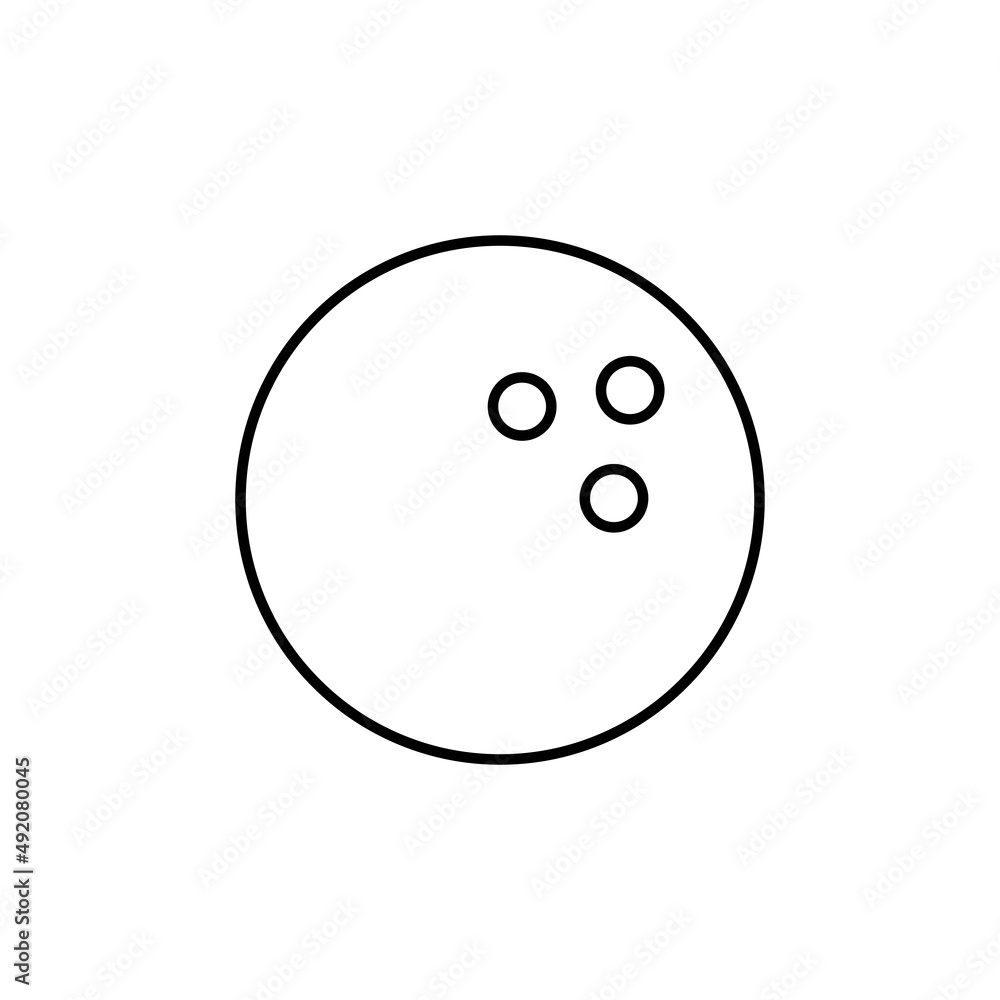 Bowling ball icon in line style Bowling ball icon in line style