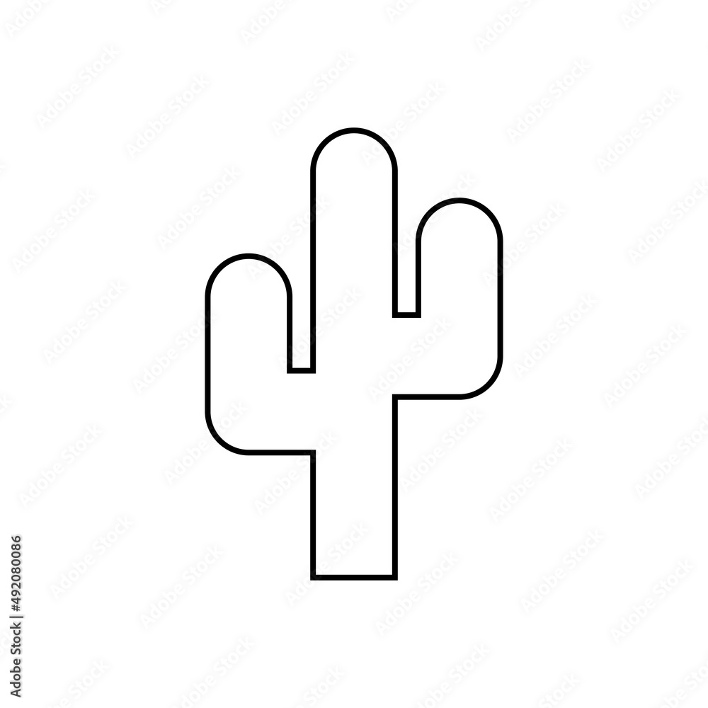 Cactus icon in line style Cactus icon in line style