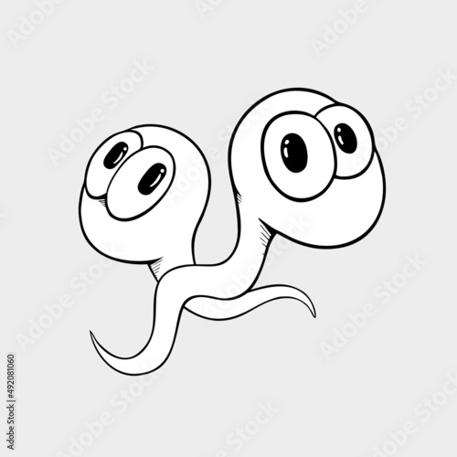 Funny spermatozoon draw
