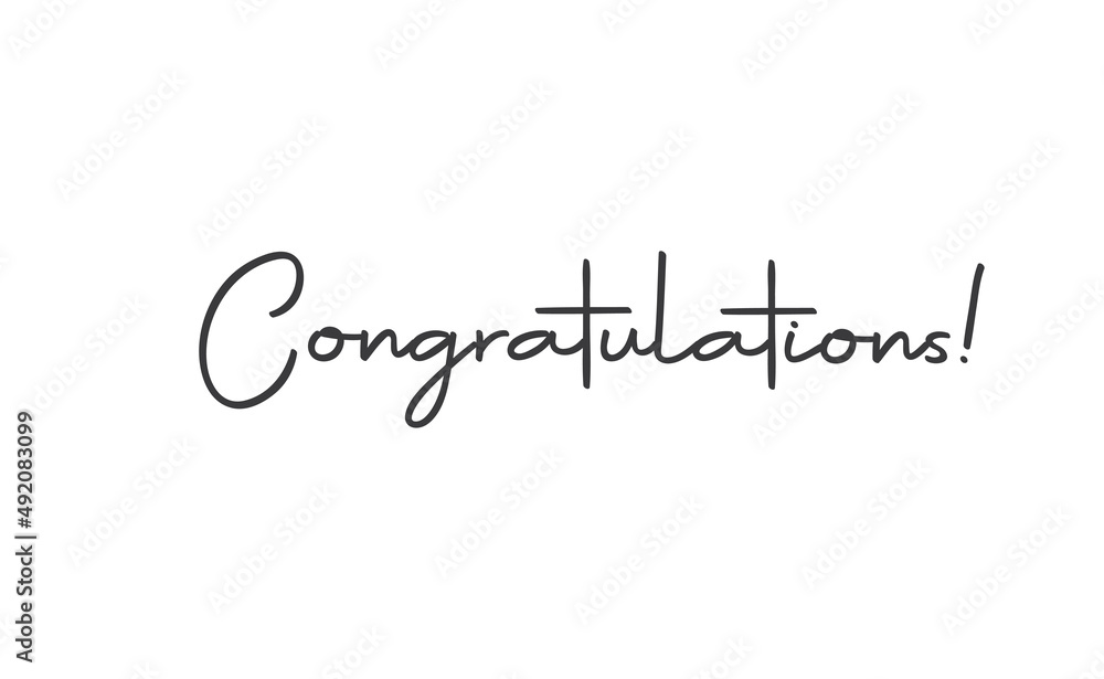 Congratulations vector lettering. Hand drawn style congrats message. Congratulations vector lettering. Hand drawn style congrats message.