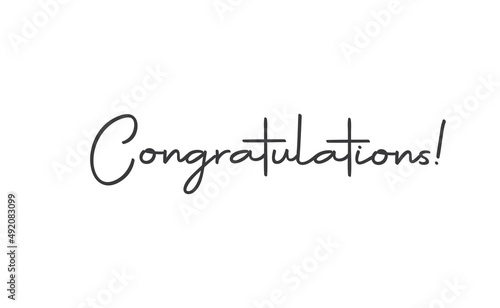 Congratulations vector lettering. Hand drawn style congrats message. photo