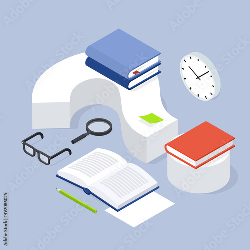 Isometric Research Concept Illustration