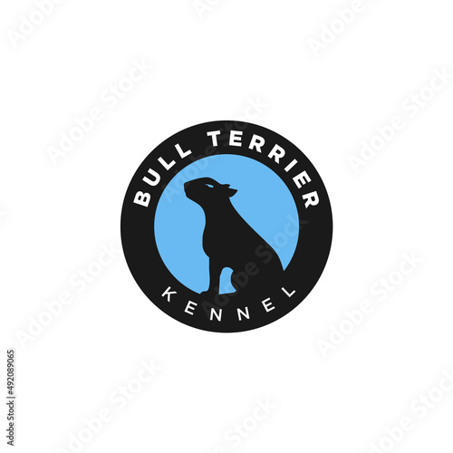 Fotografia Bull terrier kennel. Logo template.