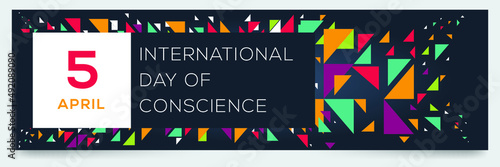 Creative design for (International Day of Conscience), 5 April, Vector illustration.
