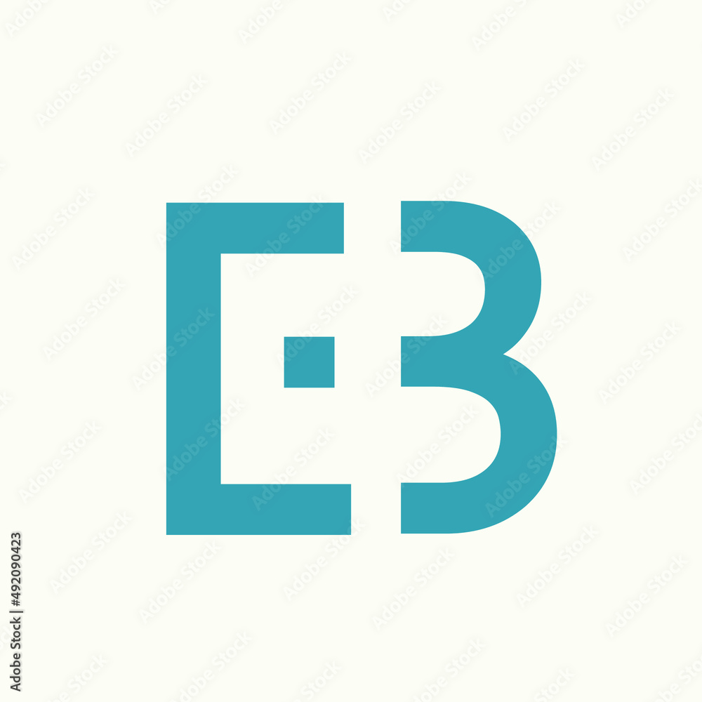 EB monogram logo.Letter e, letter b typographic icon.Lettering sign isolated on light background.Alphabet initials.Modern, design, geometric, web, tech, minimalist style characters. EB monogram logo.Letter e, letter b typographic icon.Lettering sign isolated on light background.Alphabet initials.Modern, design, geometric, web, tech, minimalist style characters.