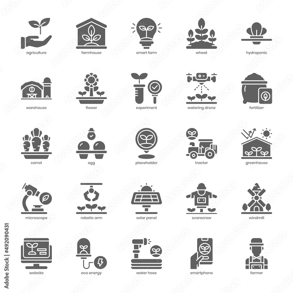 Smart Agriculture icon pack for your website design, logo, app, UI. Smart Agriculture icon glyph design. Vector graphics illustration and editable stroke. Smart Agriculture icon pack for your website design, logo, app, UI. Smart Agriculture icon glyph design. Vector graphics illustration and editable stroke.