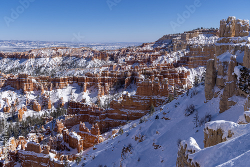 Snow Covered Landscape in Bryce Canyon National Park Utah in Winter