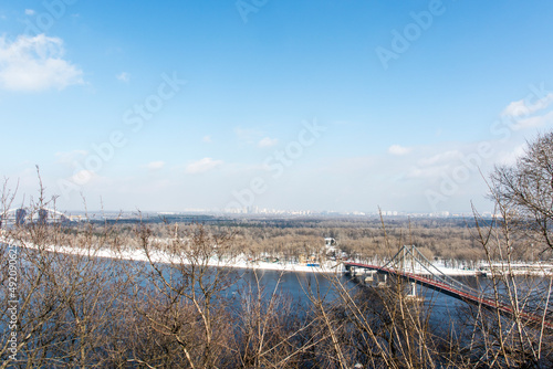 View at the center of Kyiv and the Dnieper river  Ukraine  Europe