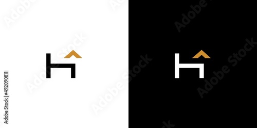 Unique and modern initial H letter house logo design