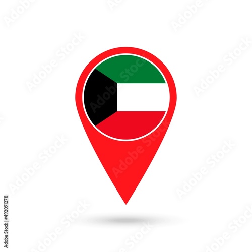 Map pointer with contry Kuwait. Kuwait flag. Vector illustration. Free Download Map pointer with contry Kuwait. Kuwait flag. Vector illustration. - GFXLoad