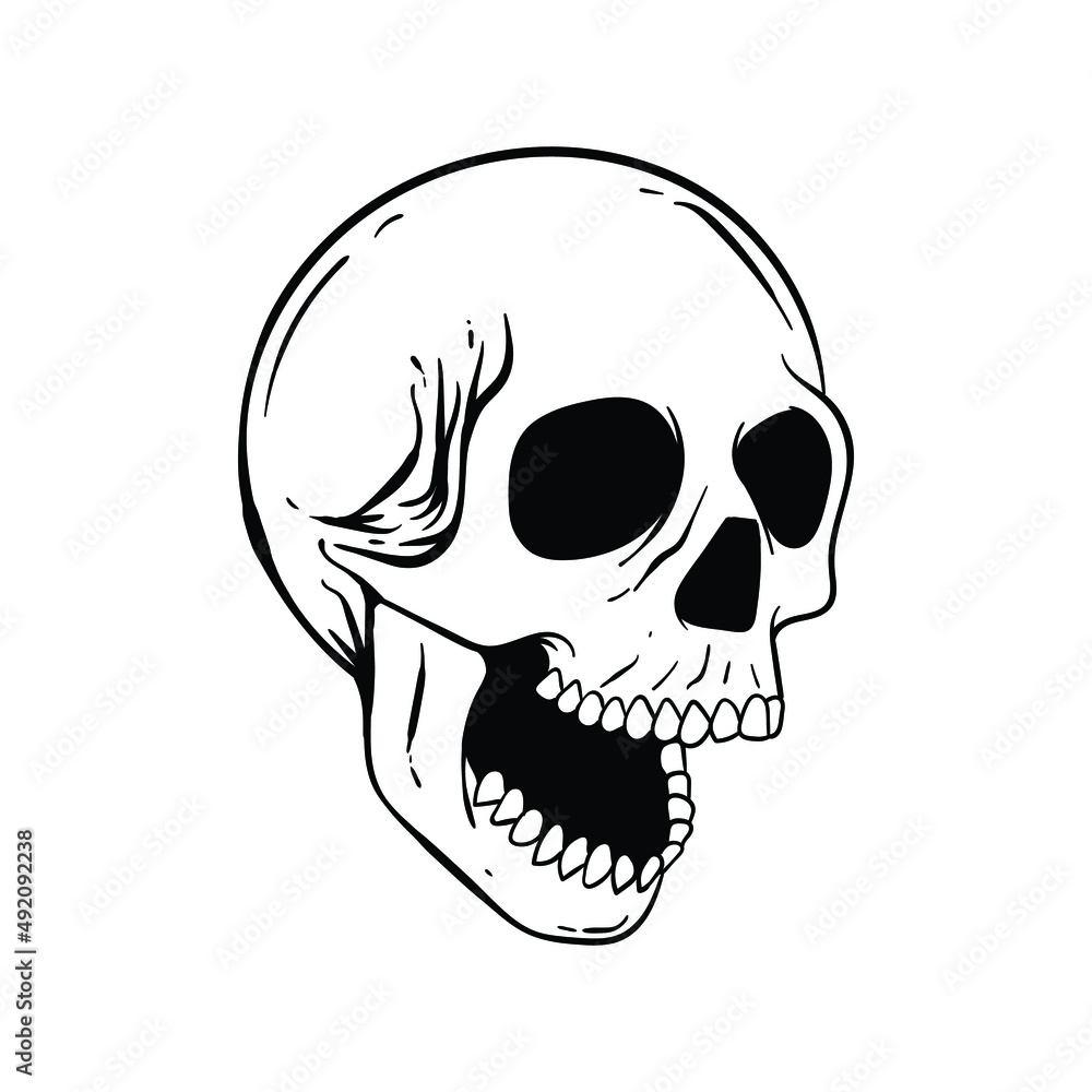 hand drawn skull doodle illustration for tattoo stickers etc premium vector hand drawn skull doodle illustration for tattoo stickers etc premium vector