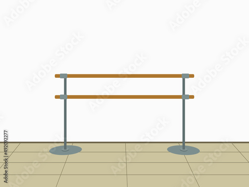 Ballet barre on the floor indoors