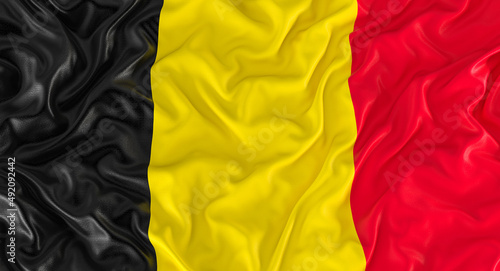 flag of belgium blown by the wind.