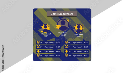 game leaderboard. abstract colorful game leaderboard design