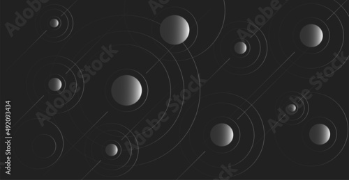 Abstract futuristic technologies. Abstract background with dynamic lines, triangles and circles.
