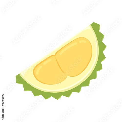 Durian cartoon vector. Durian on white background. Durian logo design.